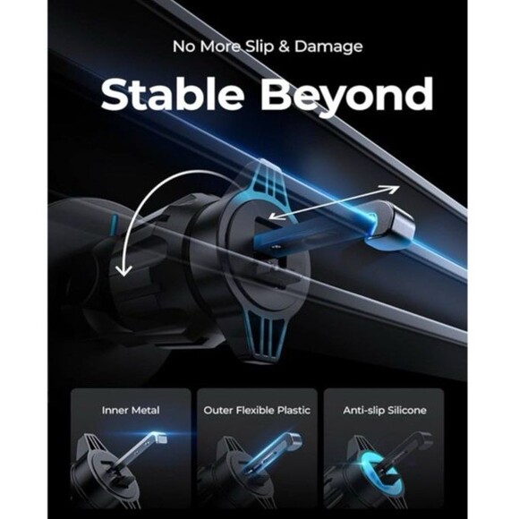 LISEN for Magsafe Vent Car Mount Charger 15w Fast Charging Model 2E778 Black - Picture 8 of 9